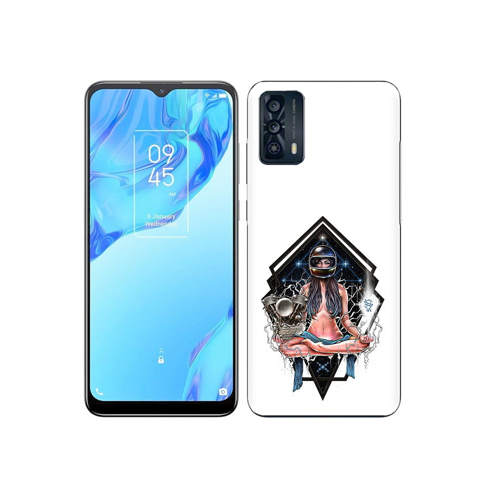 

Чехол MyPads Tocco для TCL 20B красивая девушка в шлеме, Прозрачный, Tocco