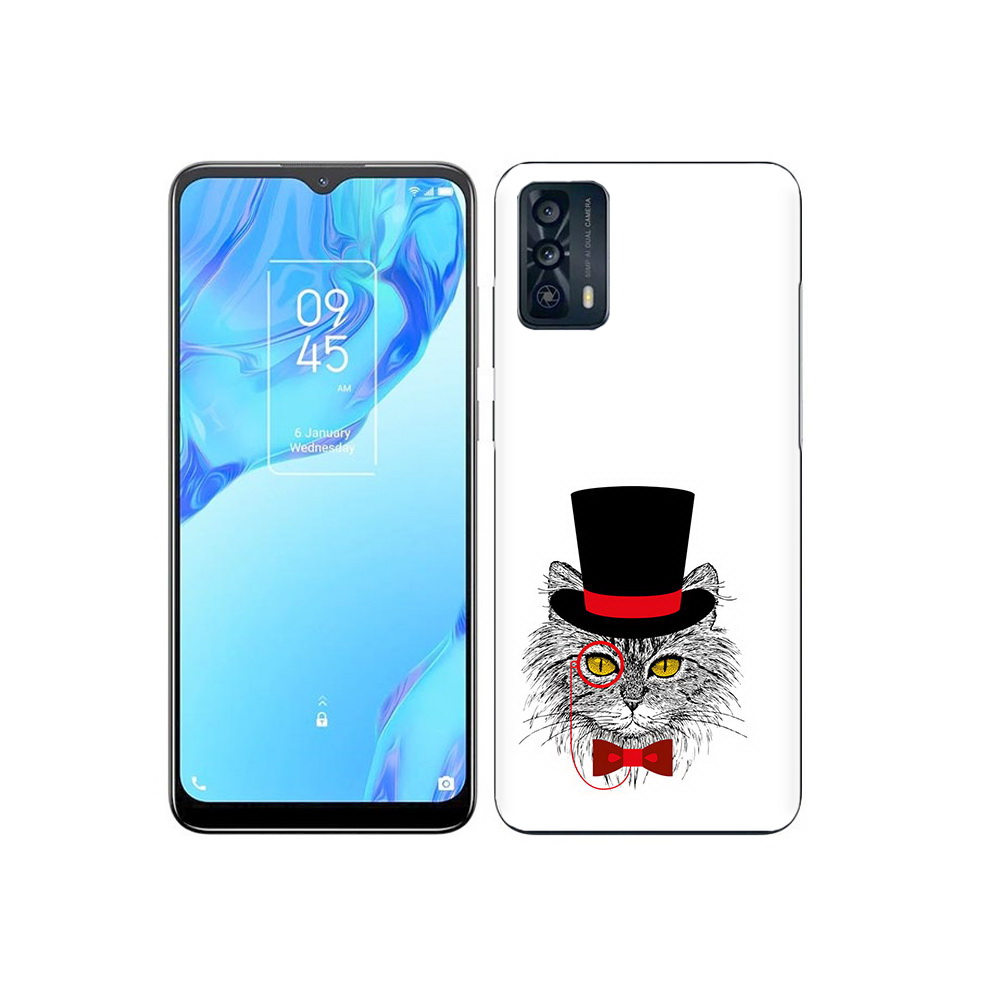 Чехол MyPads Tocco для TCL 20B кот в шляпе