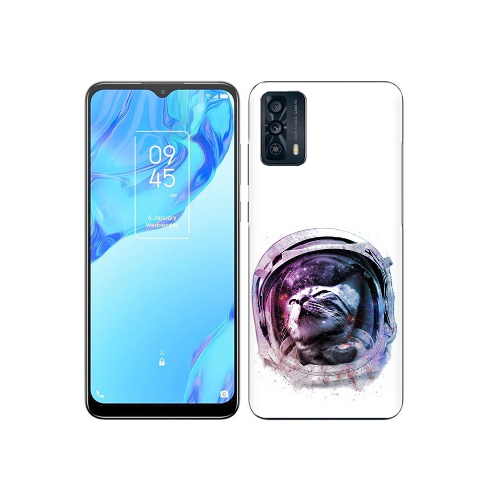 

Чехол MyPads Tocco для TCL 20B кот в шлеме, Прозрачный, Tocco