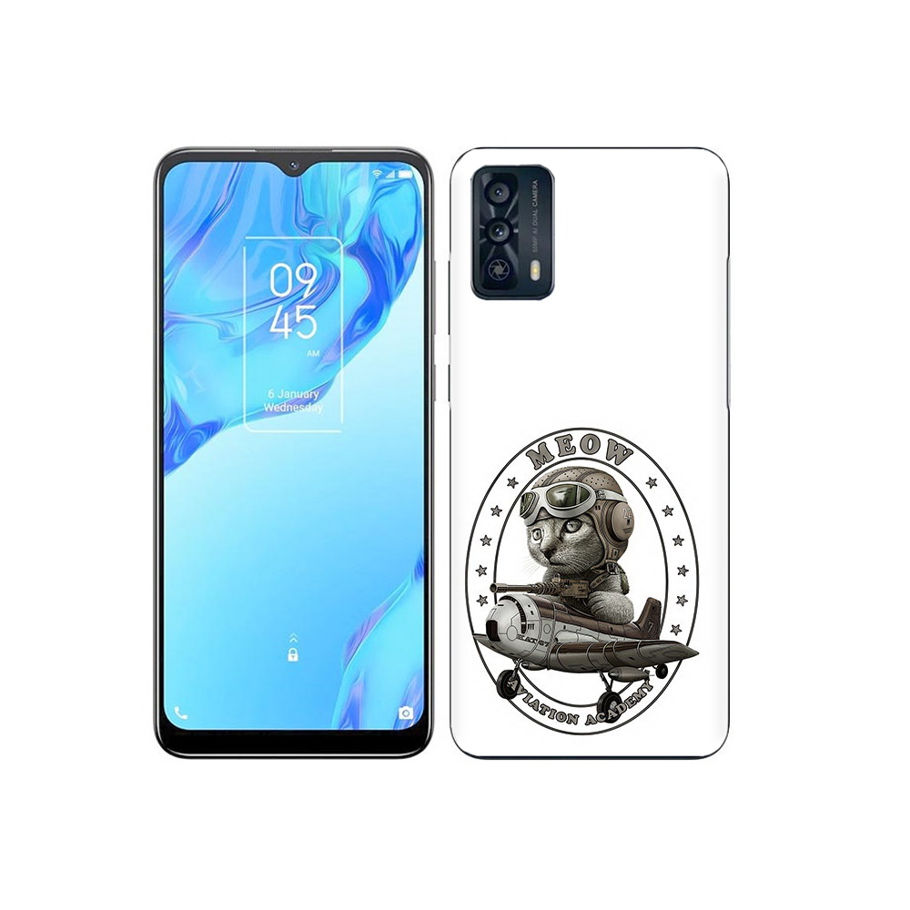 

Чехол MyPads Tocco для TCL 20B кот в самолете, Прозрачный, Tocco