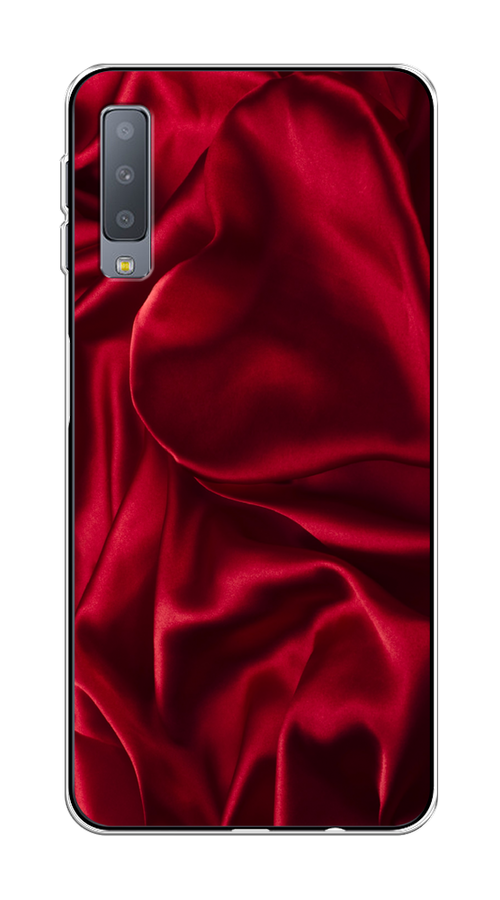 

Чехол Awog на Samsung Galaxy A7 2018 "Текстура красный шелк", 26750-3