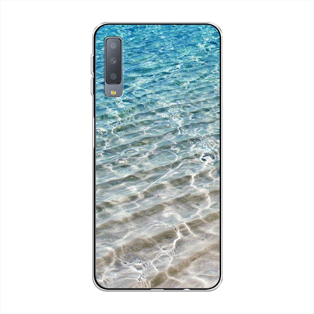 

Чехол Awog на Samsung Galaxy A7 2018 "Волны 10", Голубой, 26750-4