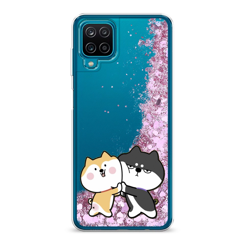 

Жидкий чехол с блестками "Обнимашки акита" на Samsung Galaxy A12