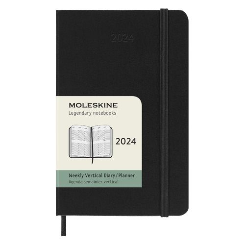 Еженедельник Moleskine Classic WKLY VERTICAL, датированный, 144стр., Pocket, черный