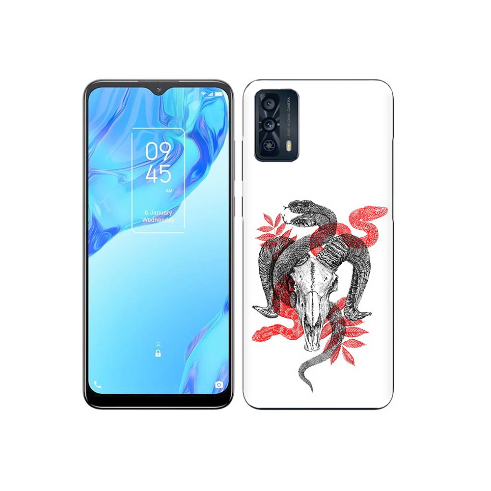 

Чехол MyPads Tocco для TCL 20B змея в черепе рисунок, Прозрачный, Tocco