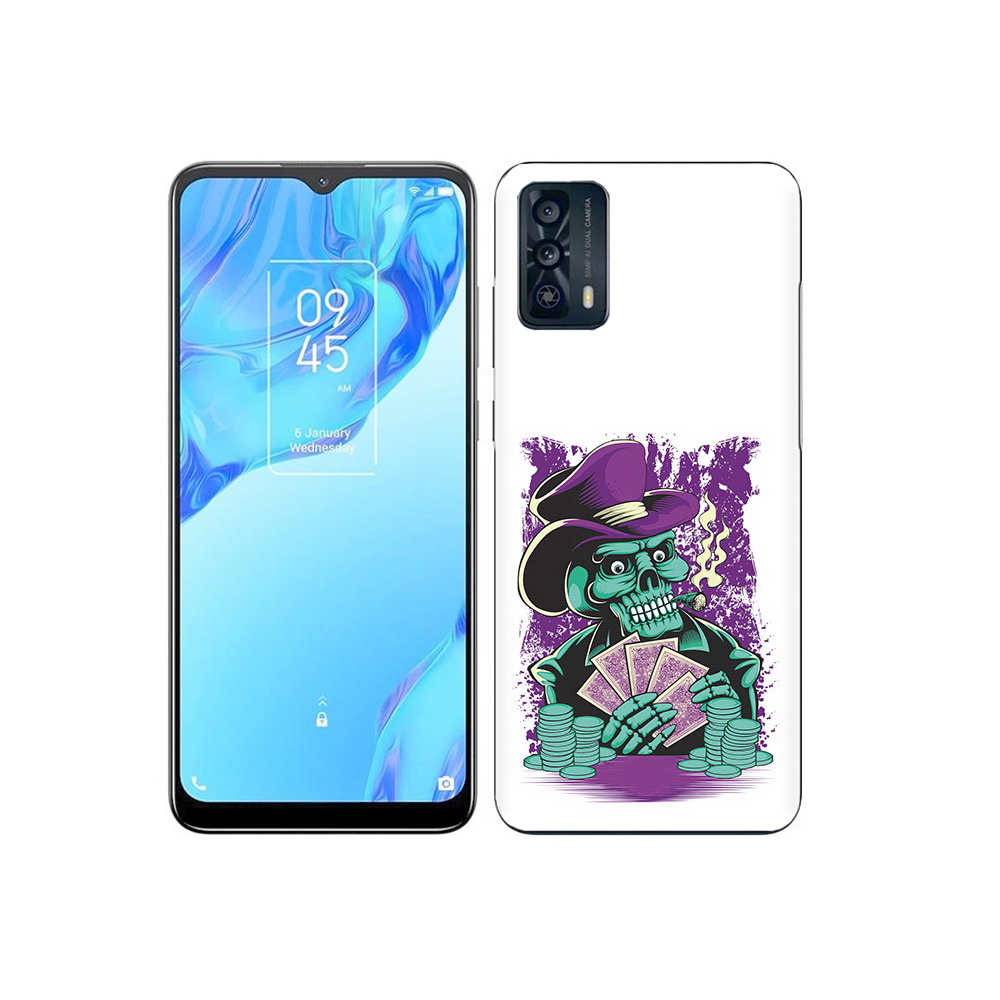 

Чехол MyPads Tocco для TCL 20B зеленый череп с картами, Прозрачный, Tocco