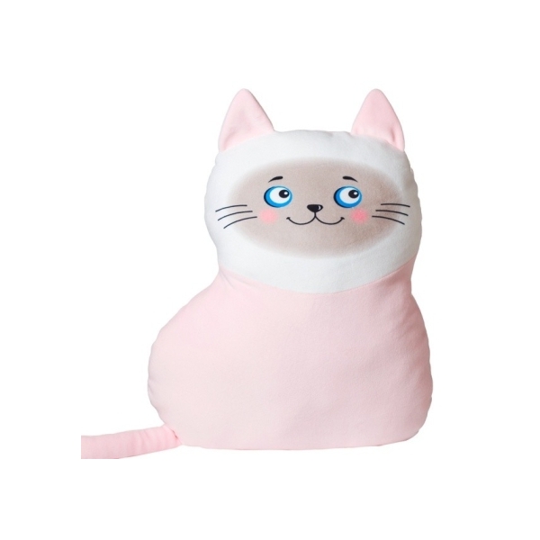фото Мягкая игрушка-подушка кошка сима розовая malvina 41 см