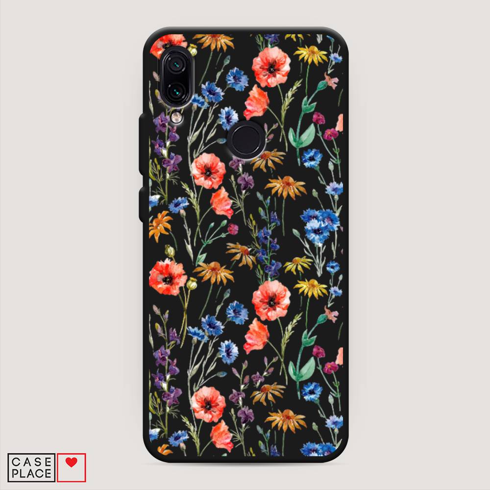 

Чехол Awog на Xiaomi Redmi 7 "Маки и васильки фон", 35052-1