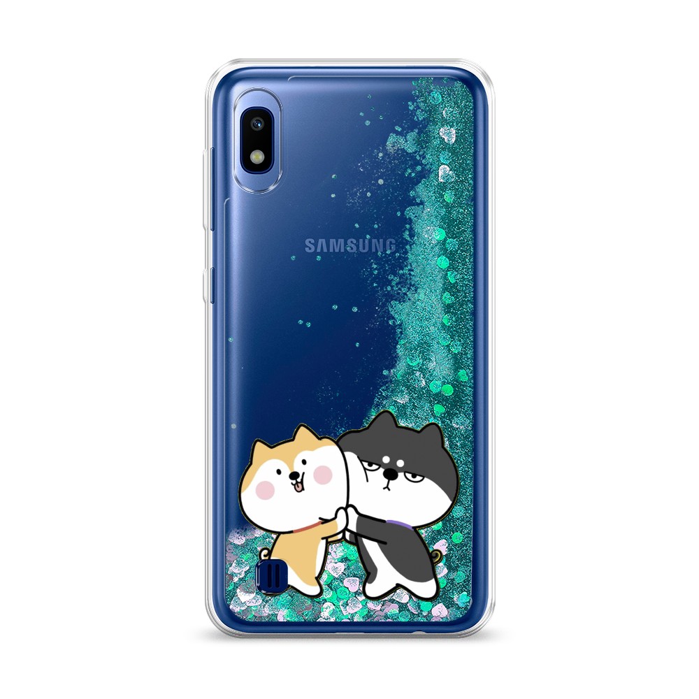 

Жидкий чехол с блестками "Обнимашки акита" на Samsung Galaxy A10