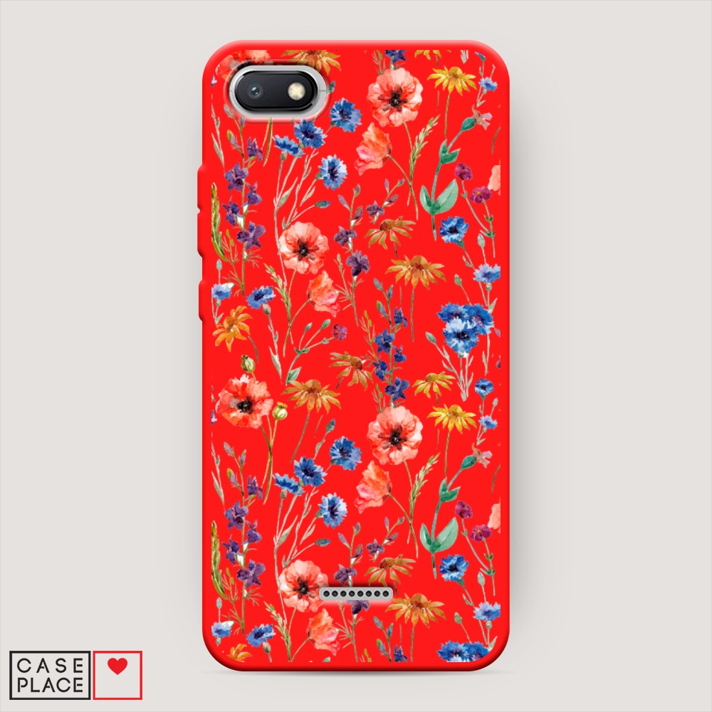 

Чехол Awog на Xiaomi Redmi 6A "Маки и васильки фон", 34153-1