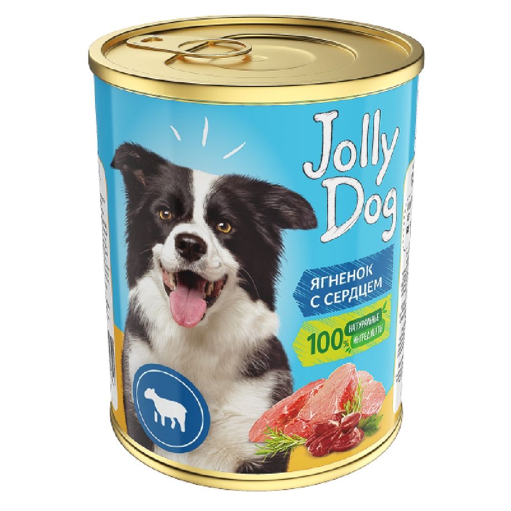 Консервы для собак ЗООГУРМАН Jolly Dog ягненок с сердцем, 350г