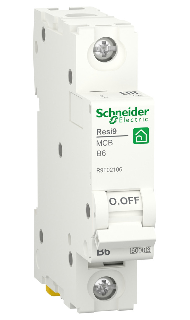фото Автоматический выключатель (ав) b 6а 1p 6000a se resi9 schneider electric