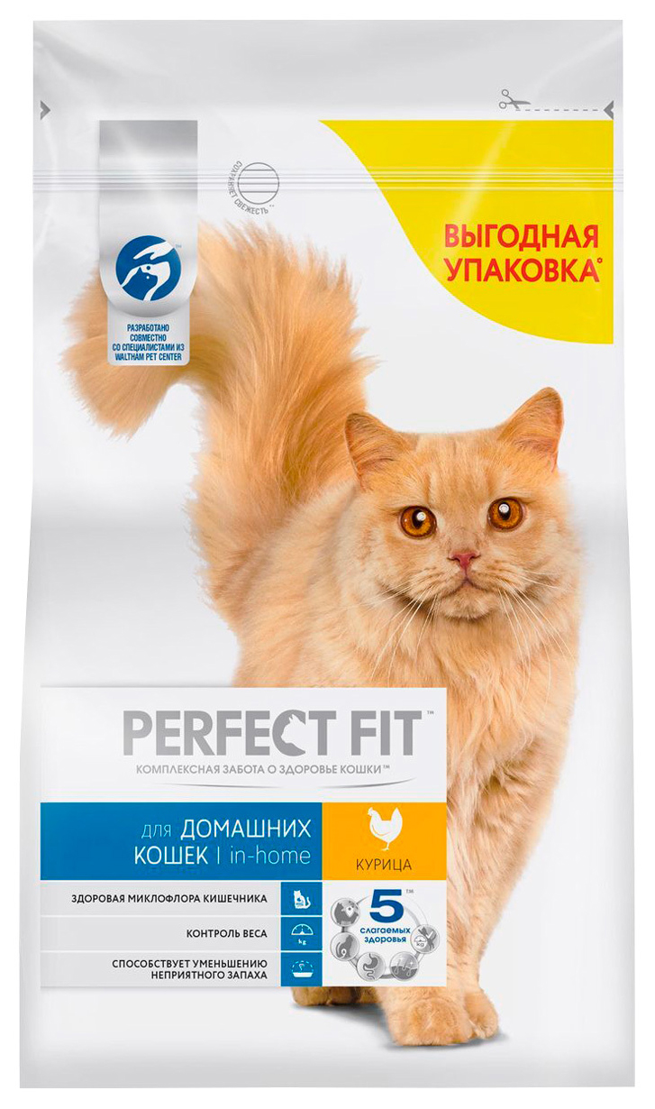 фото Сухой корм для кошек perfect fit in-home курица, 2 шт по 0,65 кг