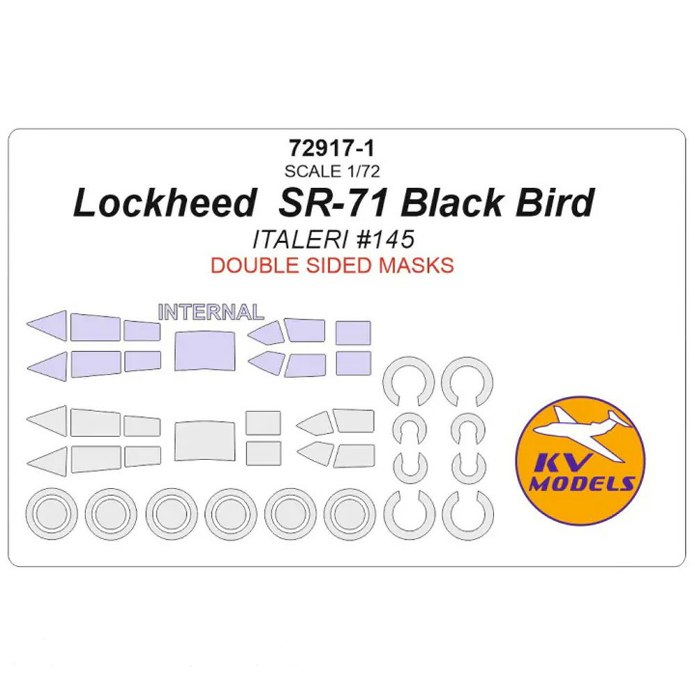 

Маска KV Models 1 72 Lockheed SR-71 Black Bird ITALERI #145 72917-1