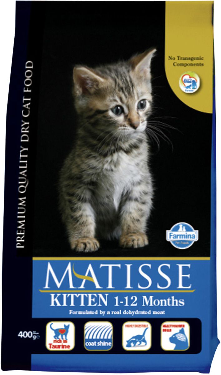 Сухой корм для кошек Farmina Matisse Kitten домашняя птица 2 шт по 400 гр
