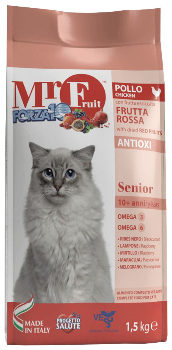 

Сухой корм для кошек Forza10 Mr.Fruit Rosso Senior, курица, 2 шт по 1,5 кг