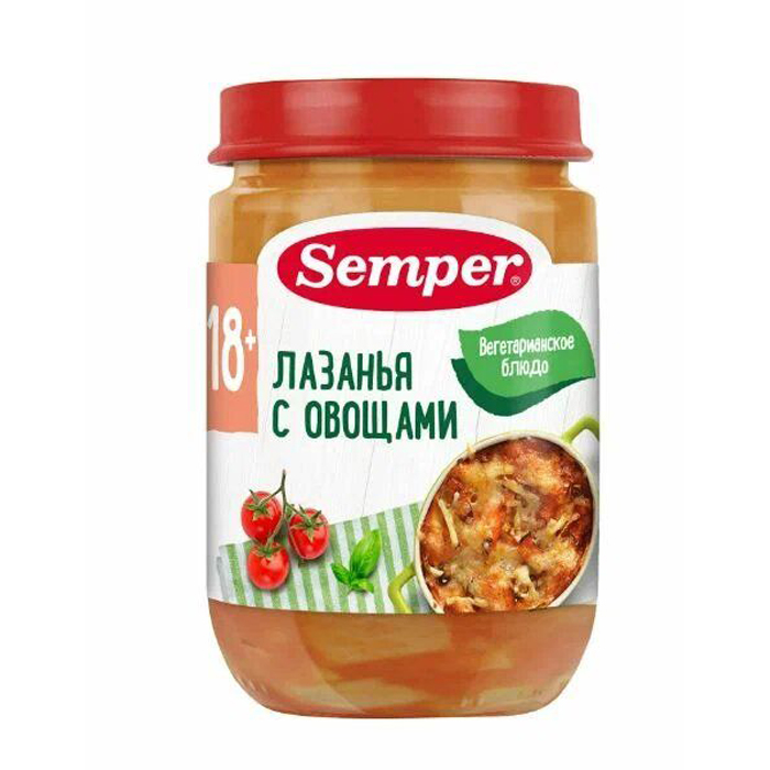 Пюре мясное Semper Лазанья с овощами с 18 мес. 190 г