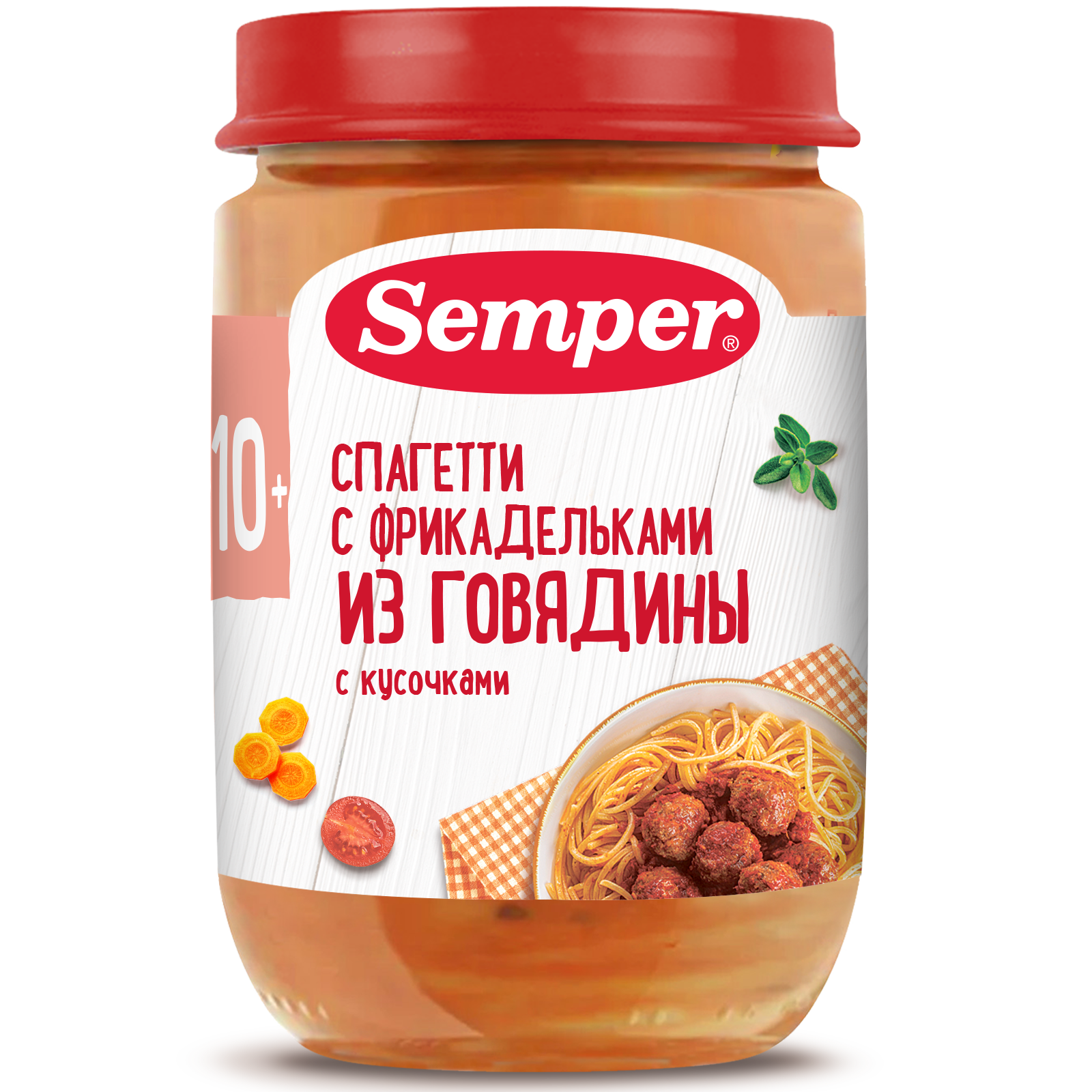 Пюре мясное Semper Спагетти с фрикадельками из говядины с 10 мес. 190 г