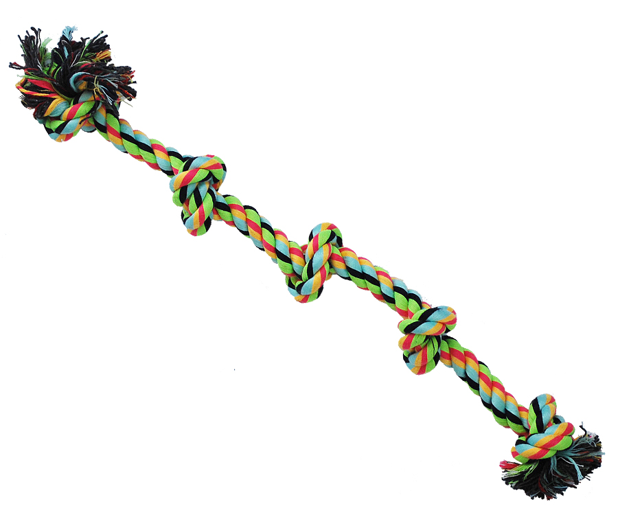 Игрушка для собак N1 Грейфер Веревка с пятью узлами, 46 см, цветная
