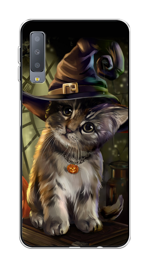 

Чехол Awog на Samsung Galaxy A7 2018 "Кот на Хэллоуин", Зеленый;серый, 26750-2