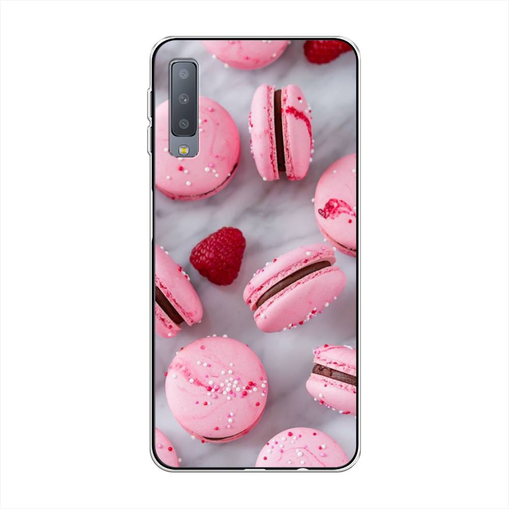 

Чехол Awog на Samsung Galaxy A7 2018 "Макарони с малиной", Серый;розовый, 26750-10