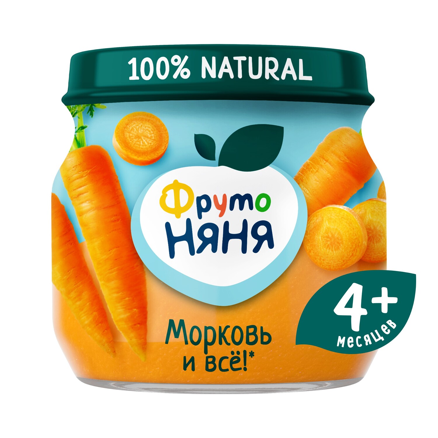 Пюре овощное ФрутоНяня Из моркови с 4 месяцев 80 г, 1 шт.