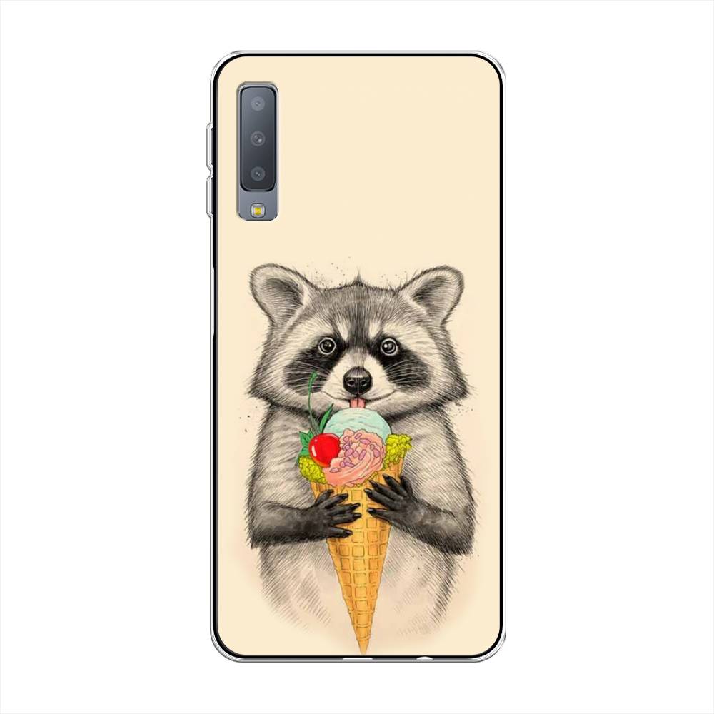 фото Чехол awog "енот с мороженым" для samsung galaxy a7 2018