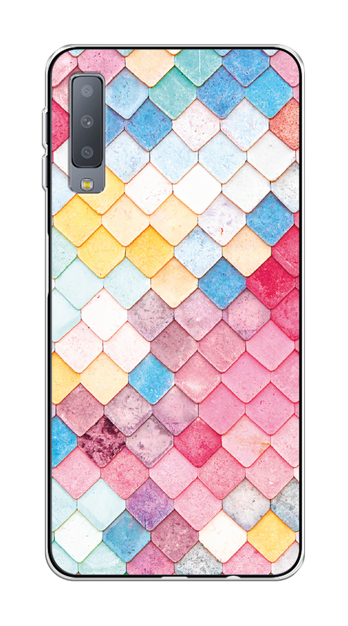 

Чехол Awog на Samsung Galaxy A7 2018 "Нежные ромбики", Красный, 26750-4