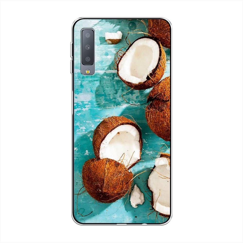 

Чехол Awog на Samsung Galaxy A7 2018 "Разбитые кокосы", Коричневый, 26750-10