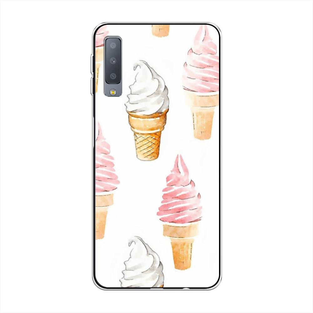 

Чехол Awog на Samsung Galaxy A7 2018 "Нарисованное мороженое", Белый;розовый, 26750-10