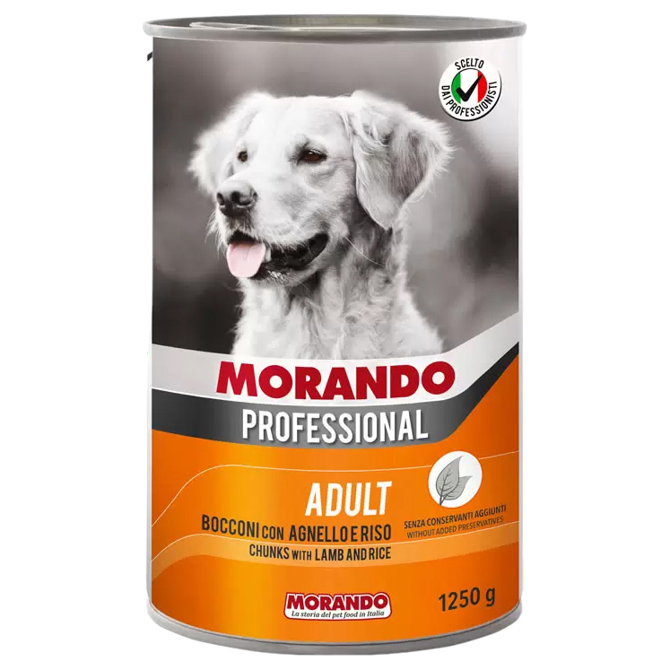 Консервы для собак Morando Professional Adult ягненок и рис, 1250г