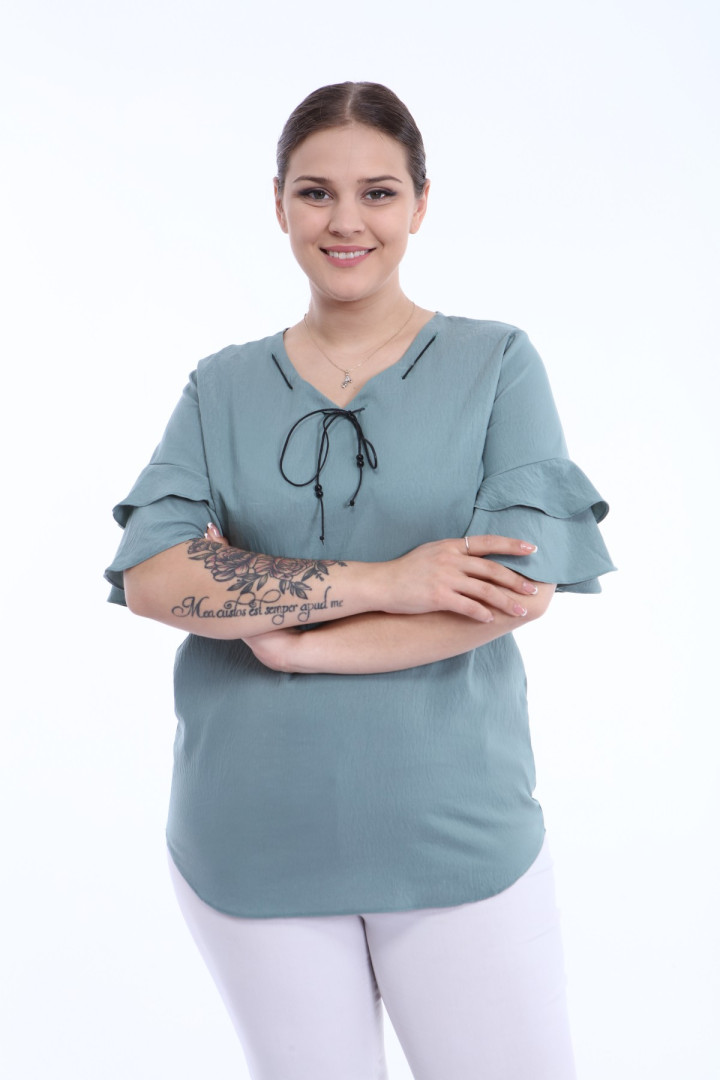 

Блуза женская Pianoluce P-2889 зеленая 44 RU (товары доставляются из-за рубежа), P-2889