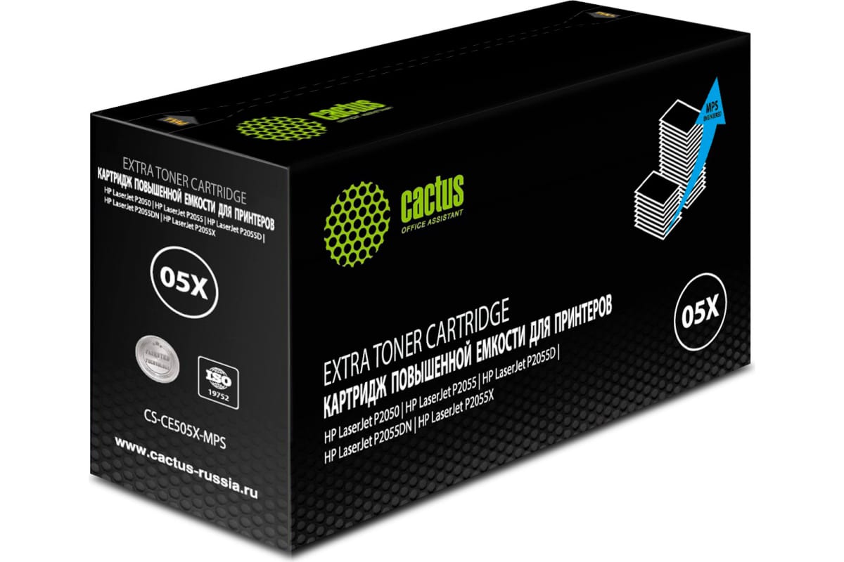 

Картридж для лазерного принтера CACTUS CS-CE505X-MPS черный, совместимый, CS-CE505X-MPS