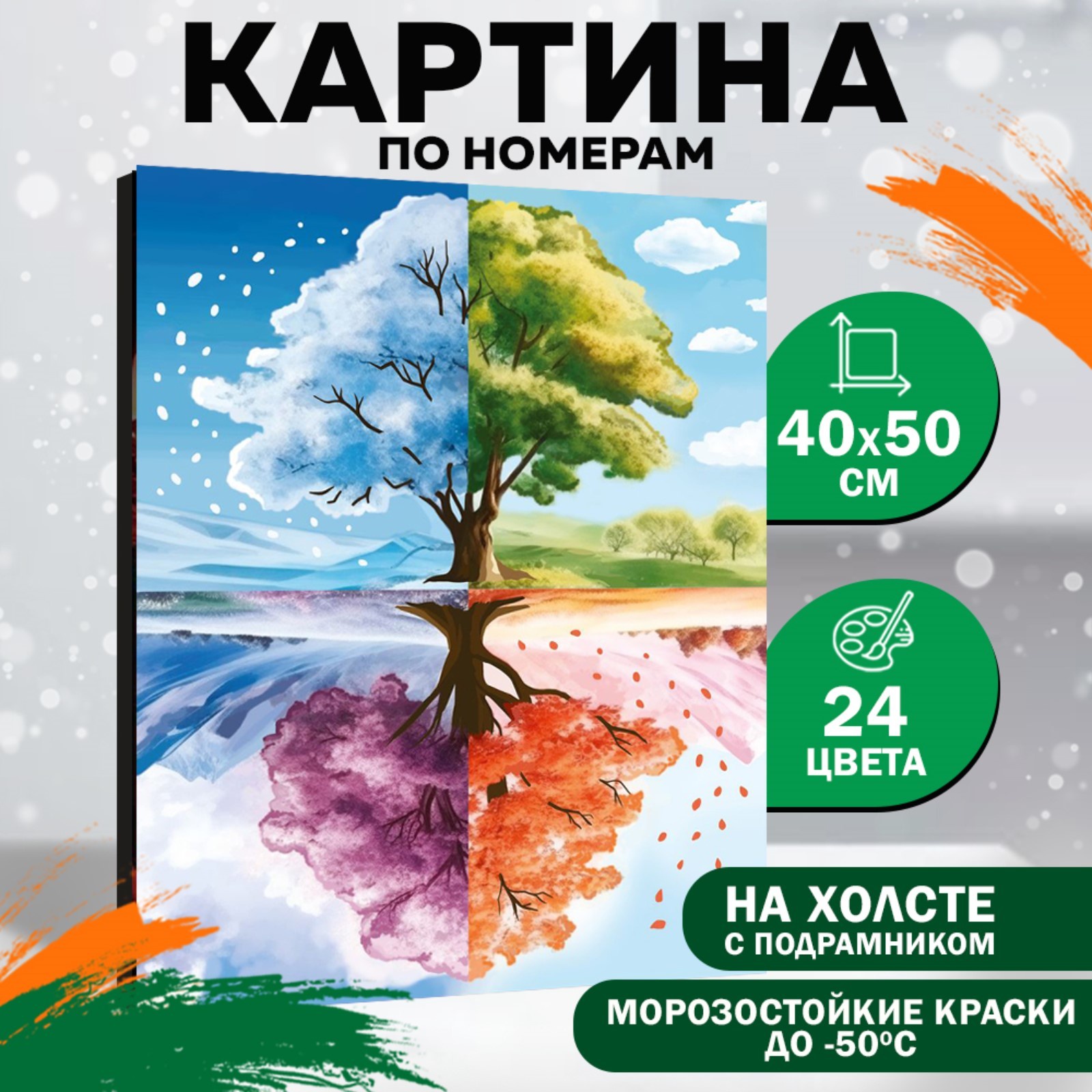 

Картина по номерам на холсте с подрамником "Смена времен" 40*50 см