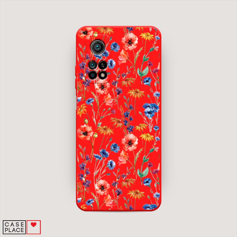 

Чехол Awog на Xiaomi Mi 10T/Mi 10T Pro "Маки и васильки фон", 37753-1