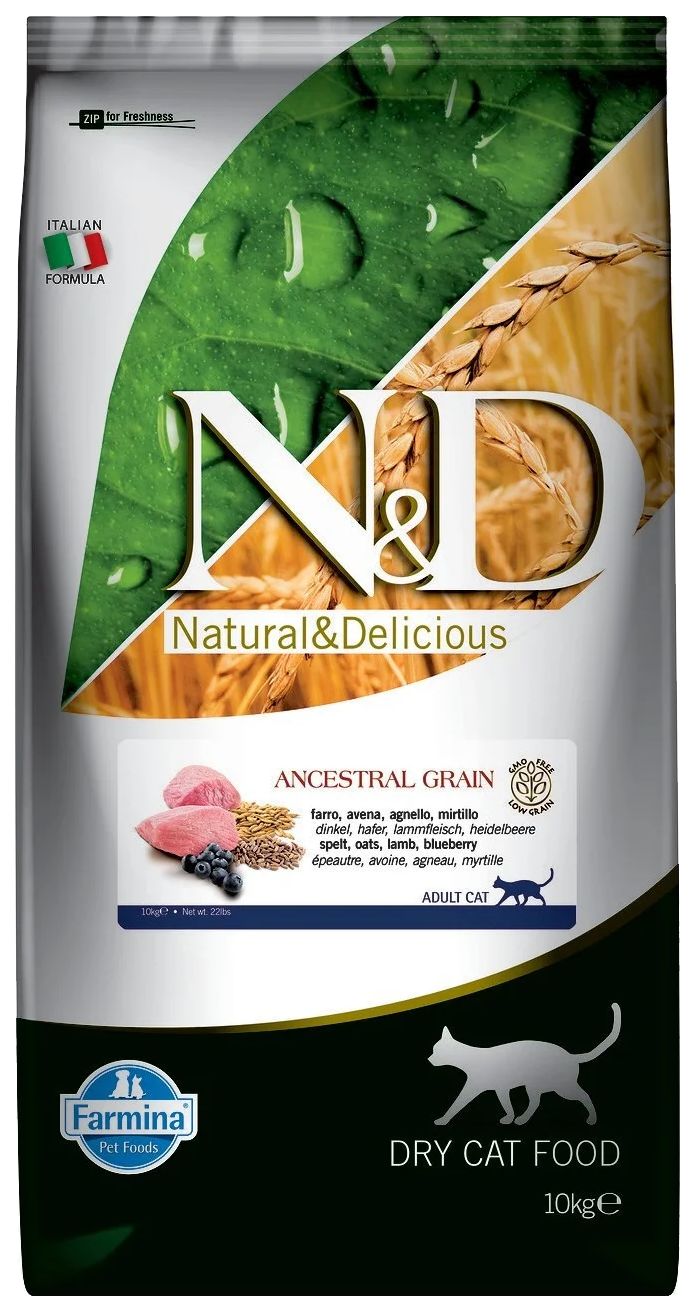 

FARMINA FARMINA CAT N&D ANCESTRAL GRAIN LAMB & BLUEBERRY низкозерновой для взрослых кошек