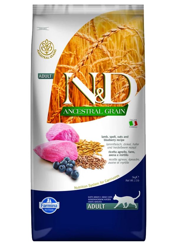 

FARMINA FARMINA CAT N&D ANCESTRAL GRAIN LAMB & BLUEBERRY низкозерновой для взрослых кошек