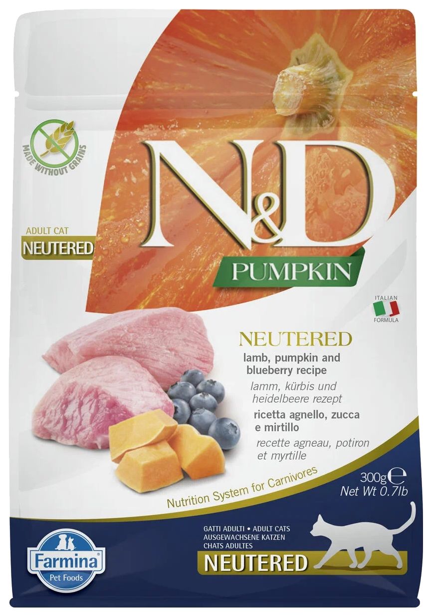 

FARMINA FARMINA CAT N&D GRAIN FREE PUMPKIN NEUTERED LAMB & BLUEBERRY беззерновой для взрос