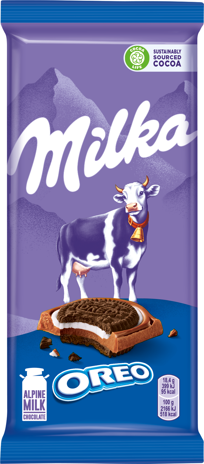 фото Шоколад молочный milka печенье орео со вкусом ванили 92 г