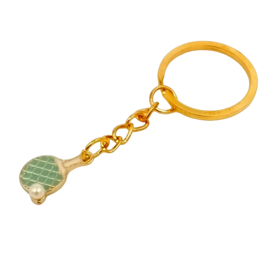 

Брелок унисекс TT Racket with ball, turquoise, Зеленый;золотистый, TT Racket with ball