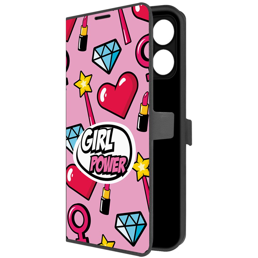 

Чехол-книжка Krutoff Eco Book для Realme Note 50 Girl Power (черный)
