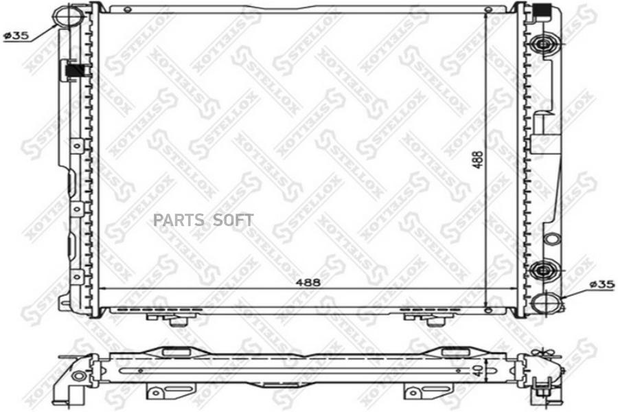 

10-25918-SX_радиатор системы охлаждения! с AC MB W124 2.0/2.3 84-92