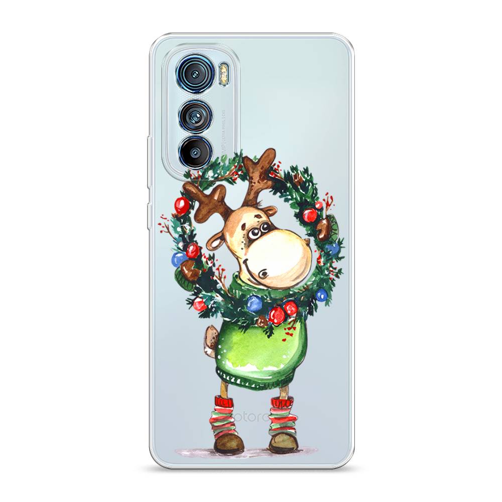 

Чехол на Motorola Edge 30 "Олень с новогодним венком", 243250-4