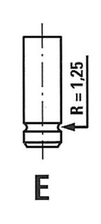 фото R4383/scr клапан впускной 38x7x101,1 opel corsa/kadett/vectra/astra 1.6 85> freccia