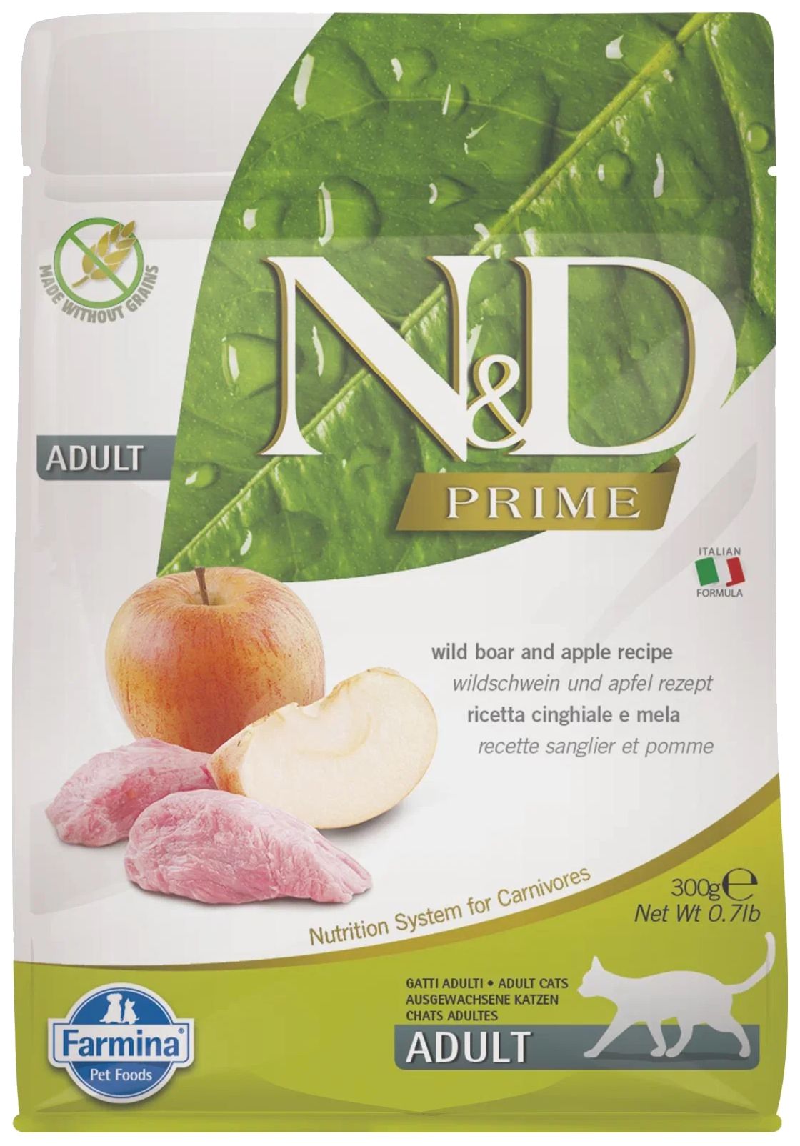

FARMINA FARMINA CAT N&D PRIME BOAR & APPLE беззерновой для взрослых кошек с кабаном и ябло