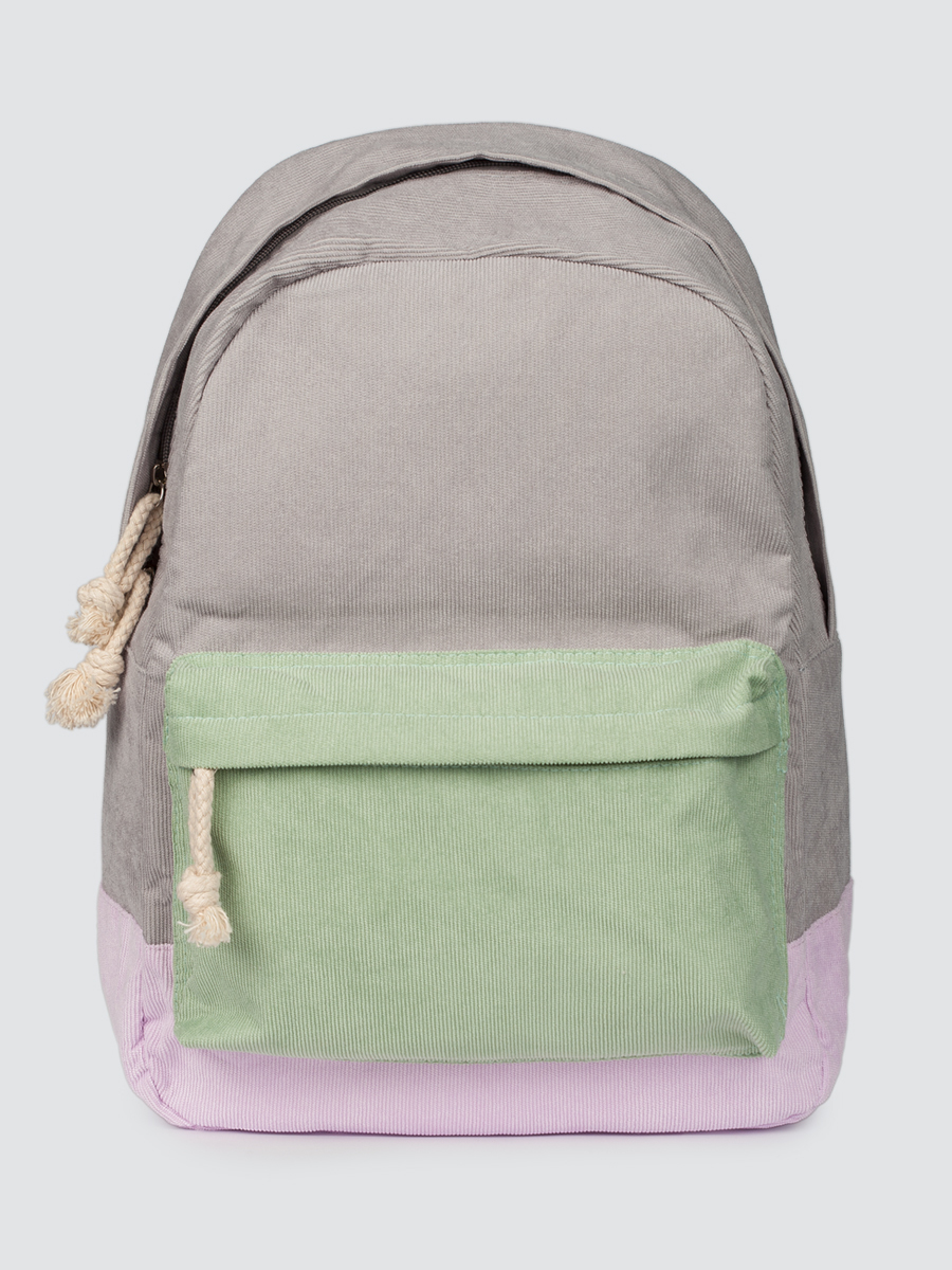 Рюкзак женский Marmalato 498-068 серый/зеленый/фиолетовый, 42х29х6 см