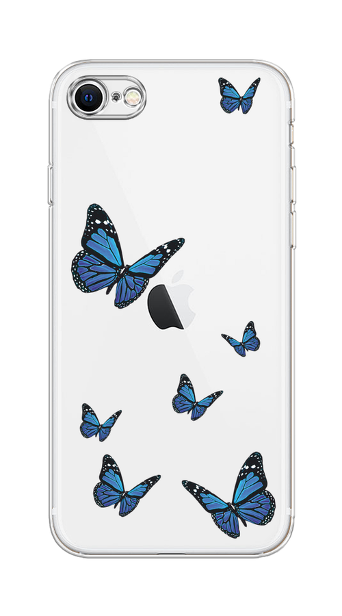 

Чехол на Apple iPhone 7/8/SE 2020/SE 2022 "Blue butterflies", Синий;черный, 12450-1