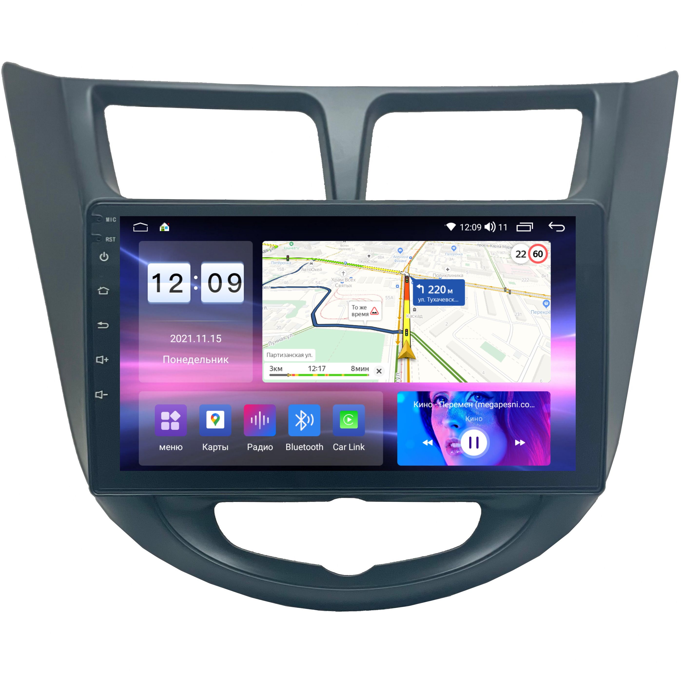 Магнитола CRS-300 M200S Хендай Солярис 1 Hyundai Solaris 2011-2016 - Android 13 - CarPlay