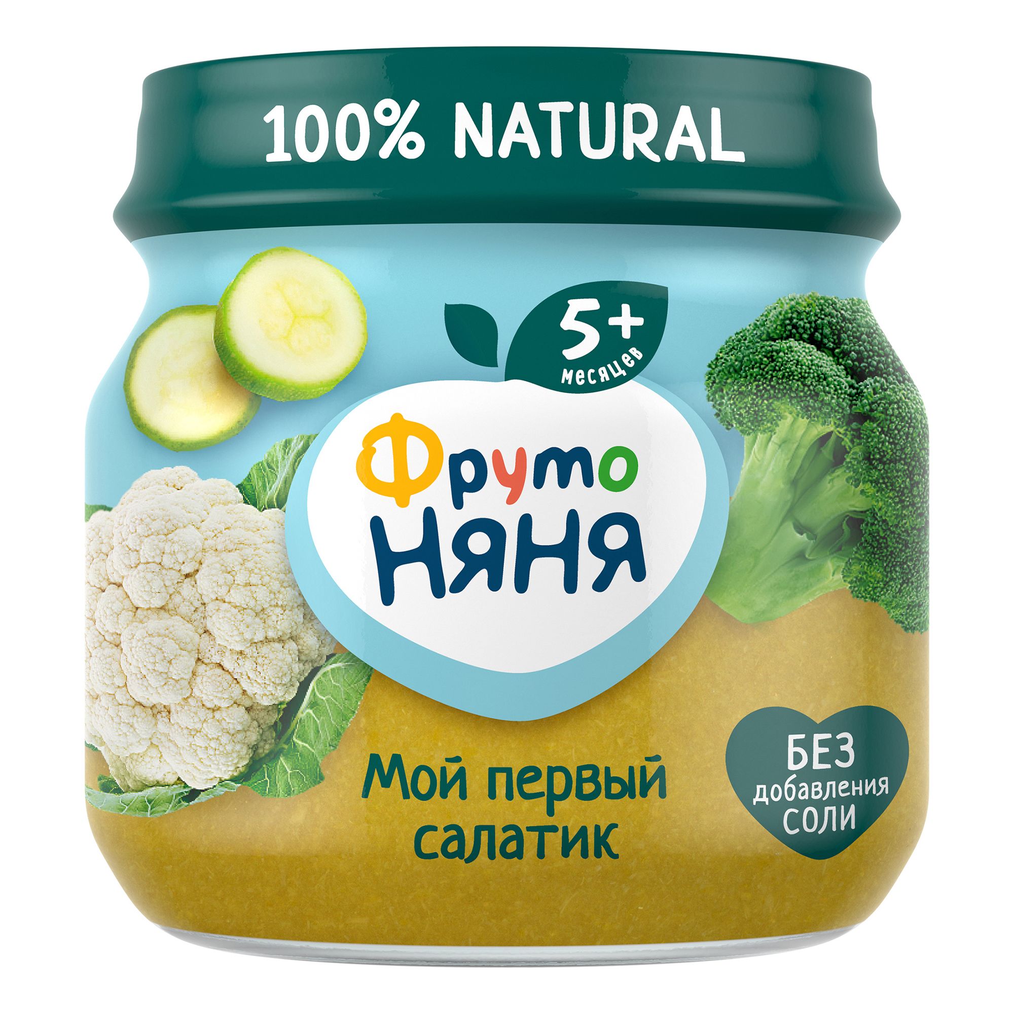 

Пюре овощное ФрутоНяня Мой первый салатик с 5 месяцев 80 г, 1 шт., Мой первый салатик