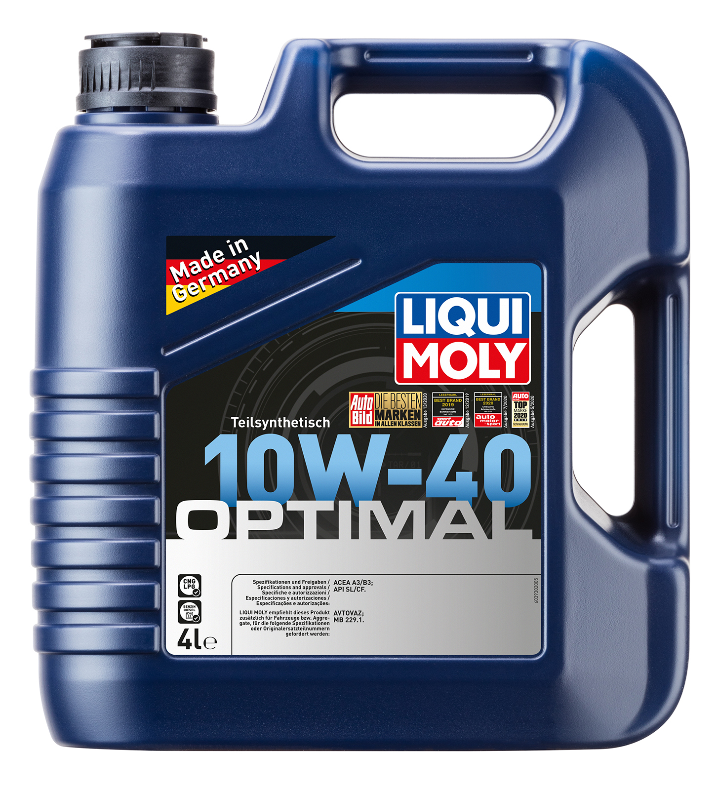 фото Моторное масло liqui moly optimal 10w40 4 л